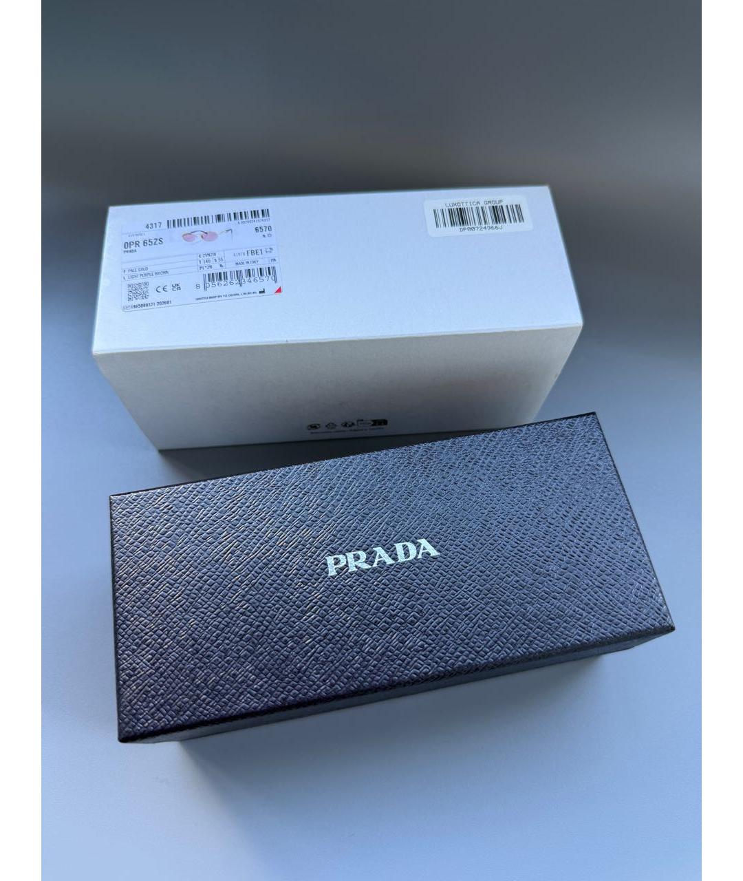 PRADA Коричневые металлические солнцезащитные очки, фото 8