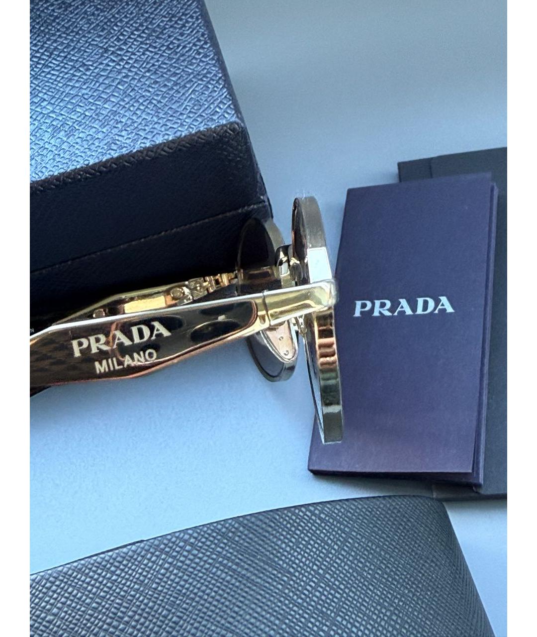 PRADA Коричневые металлические солнцезащитные очки, фото 5