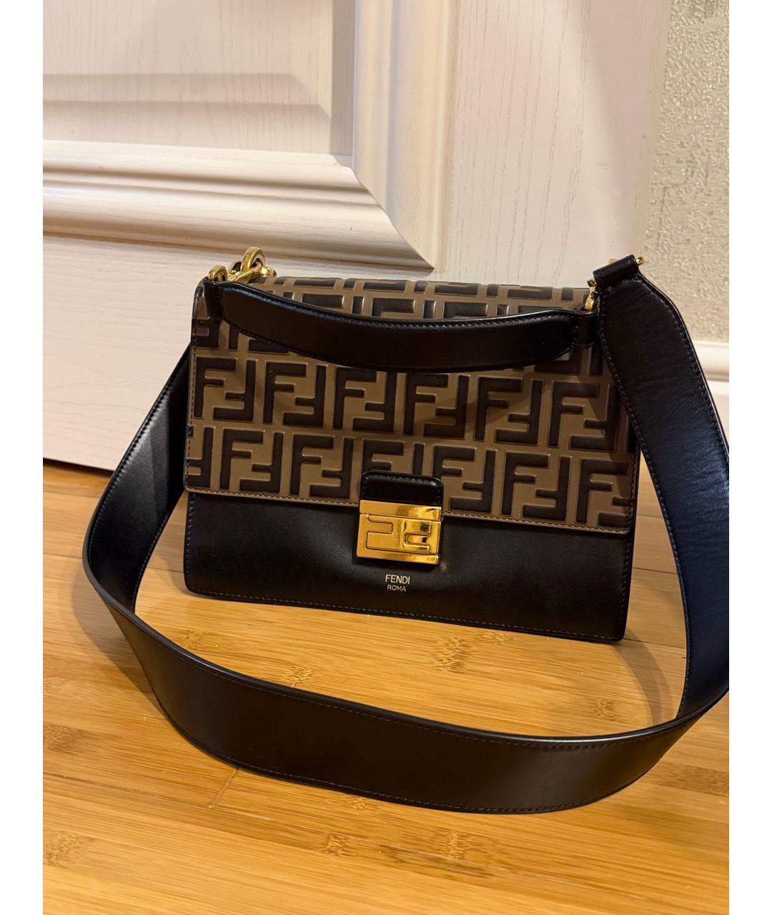 FENDI Черная кожаная сумка через плечо, фото 2