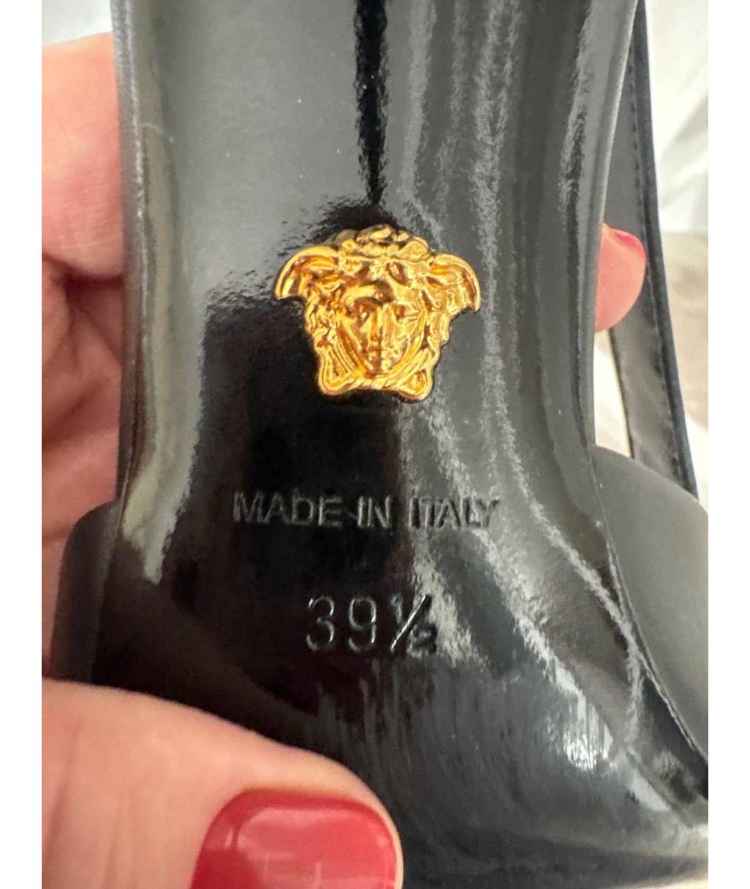 VERSACE Черные кожаные туфли, фото 7