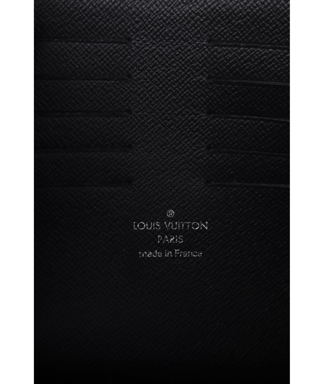 LOUIS VUITTON Черная кожаная барсетка, фото 7