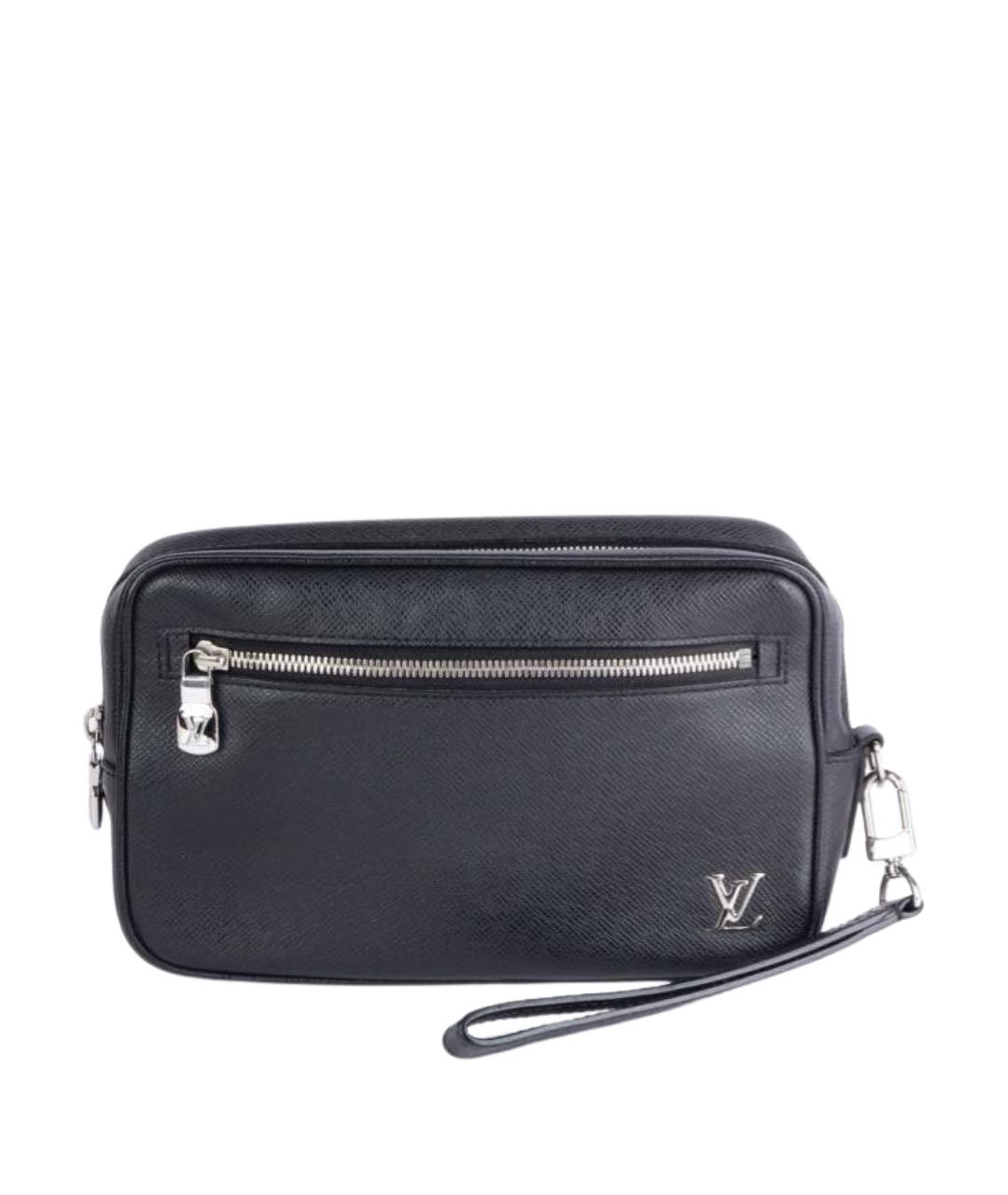 LOUIS VUITTON Черная кожаная барсетка, фото 1