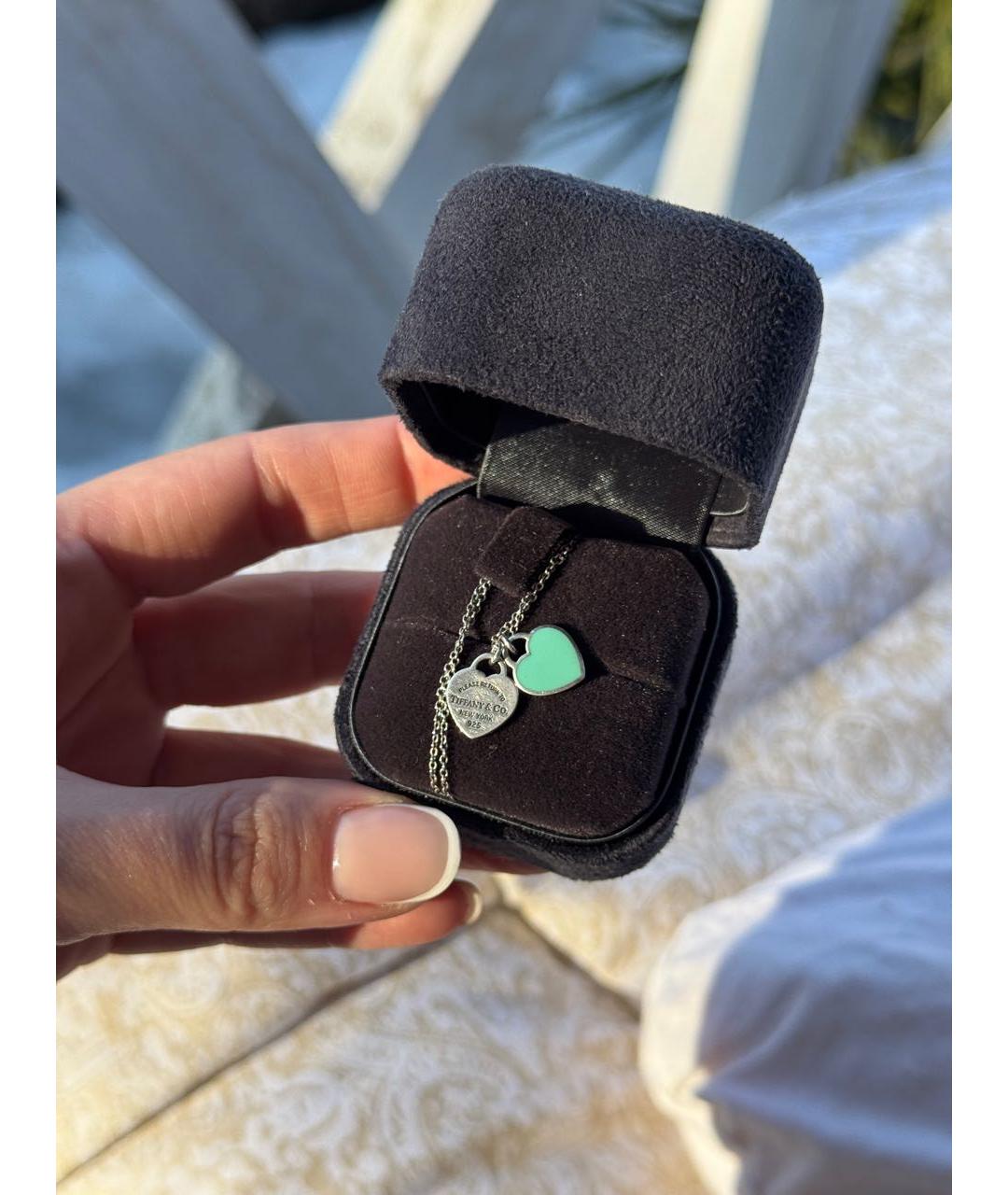 TIFFANY&CO Бирюзовое серебряное колье, фото 3