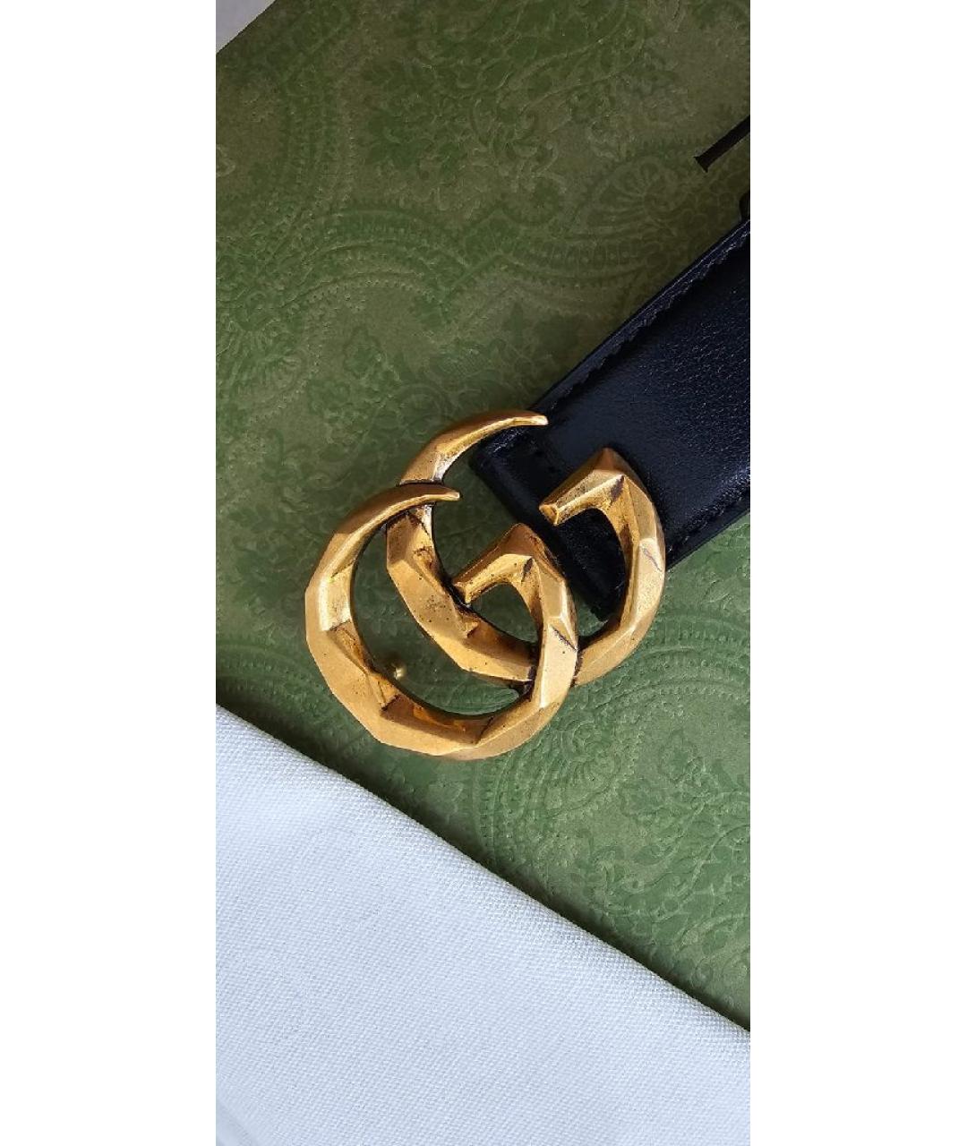 GUCCI Черный кожаный ремень, фото 2