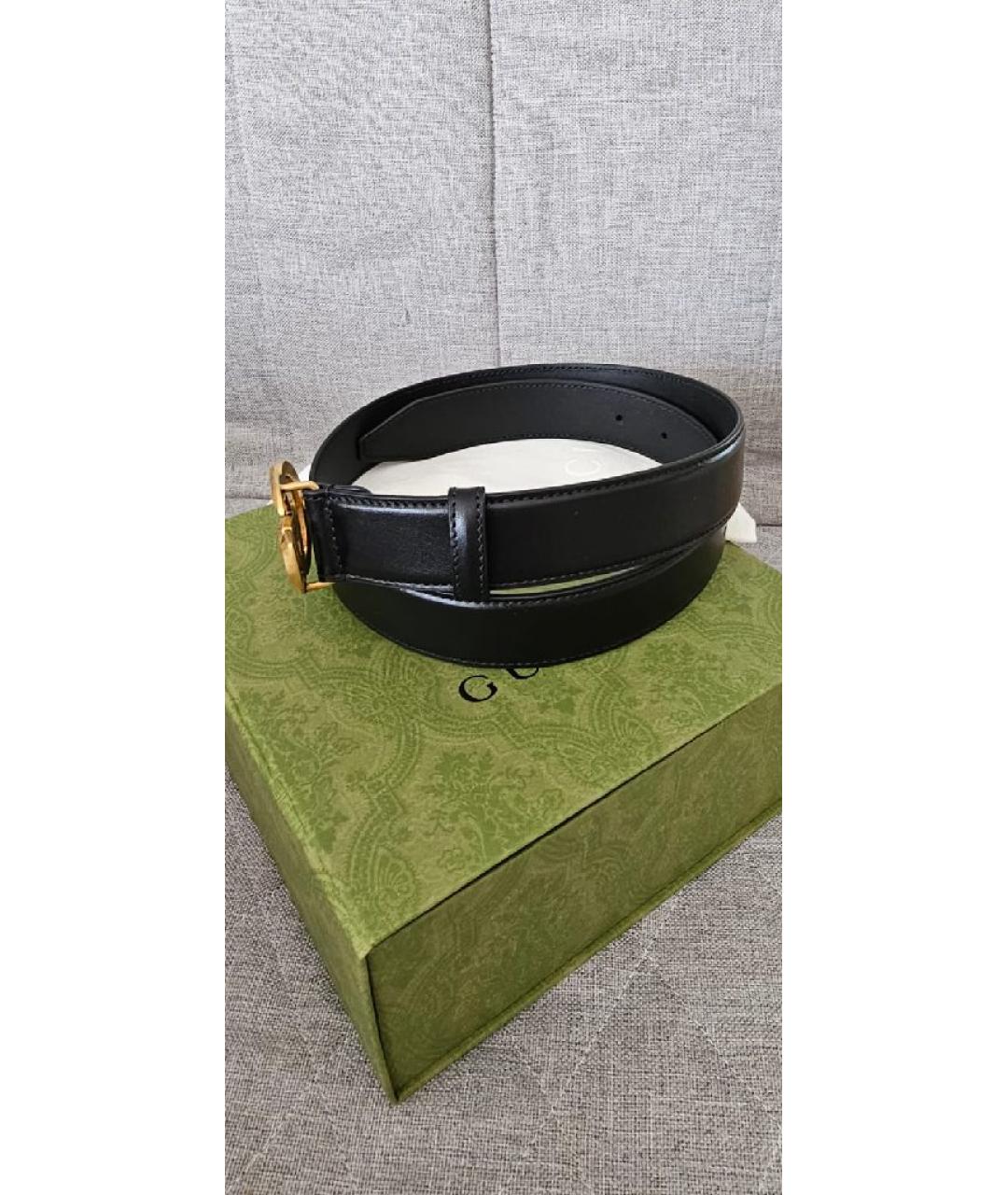 GUCCI Черный кожаный ремень, фото 4