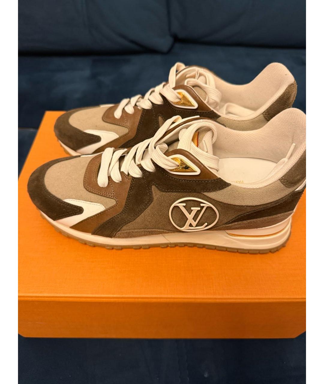 LOUIS VUITTON Коричневые замшевые кроссовки, фото 7