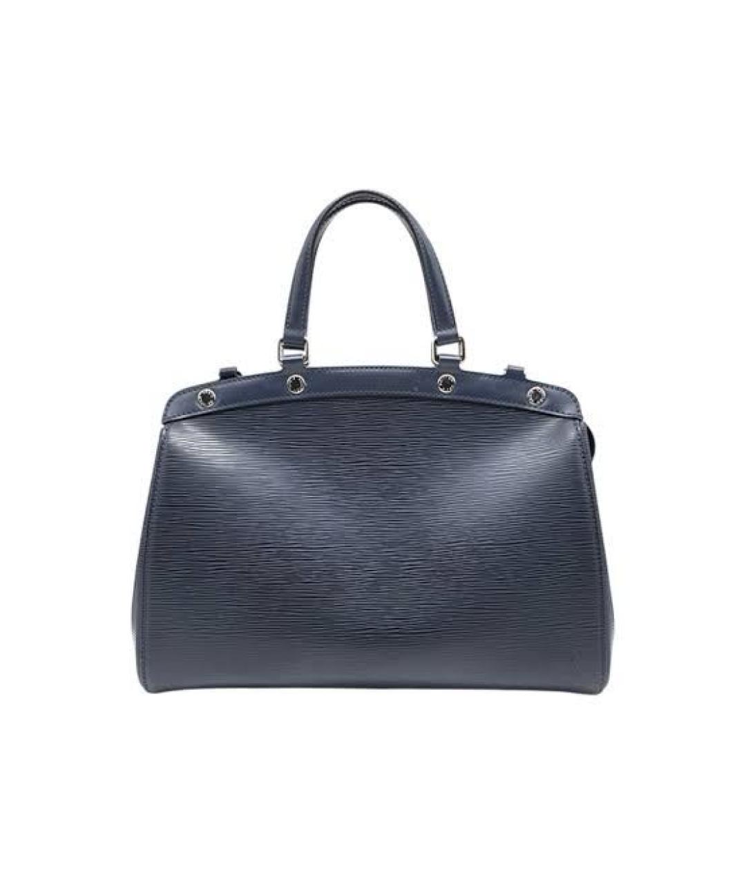 LOUIS VUITTON Темно-синяя кожаная сумка с короткими ручками, фото 3