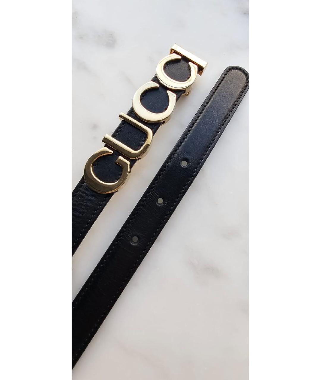 GUCCI Черный кожаный ремень, фото 7