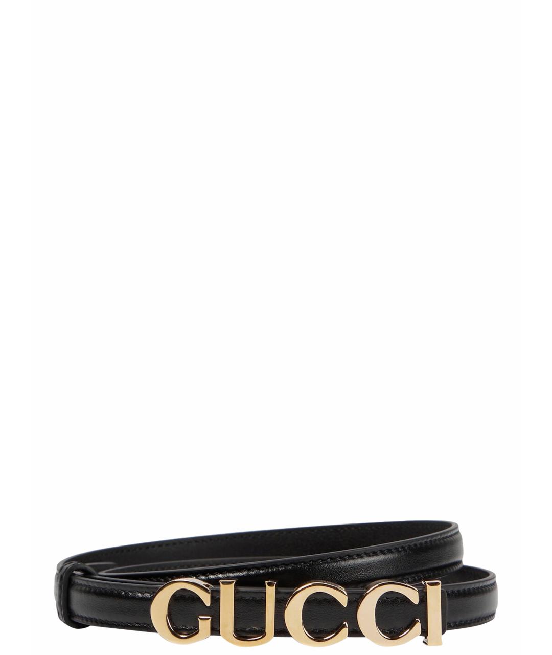 GUCCI Черный кожаный ремень, фото 1