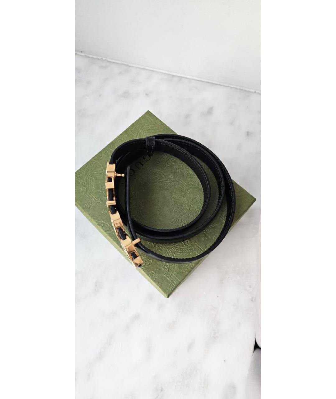 GUCCI Черный кожаный ремень, фото 5