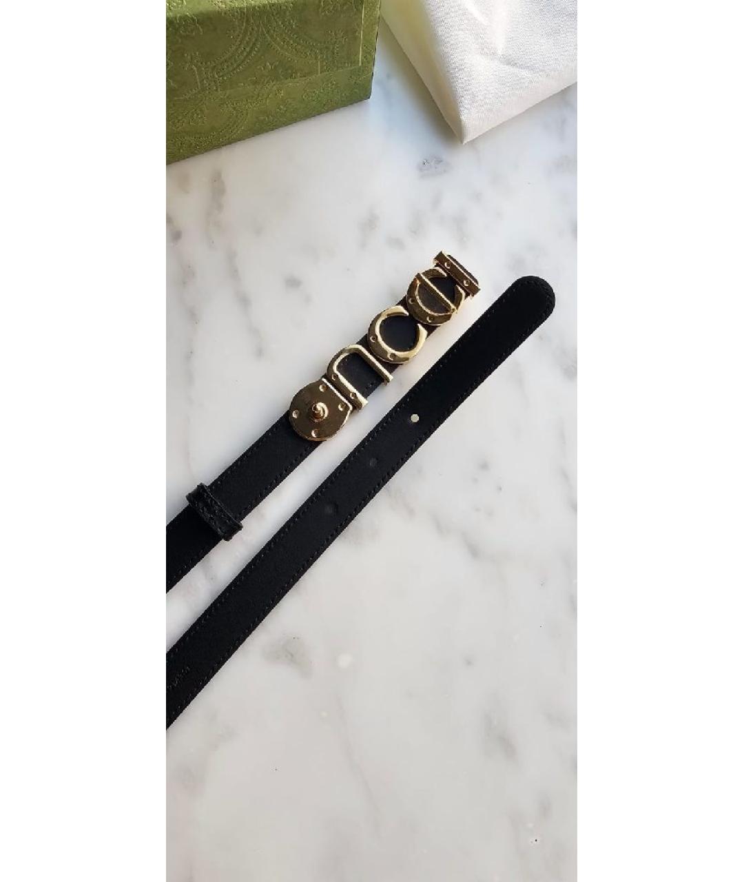 GUCCI Черный кожаный ремень, фото 2