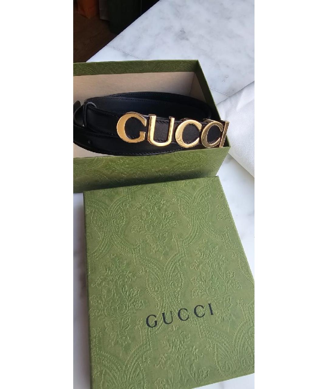 GUCCI Черный кожаный ремень, фото 6