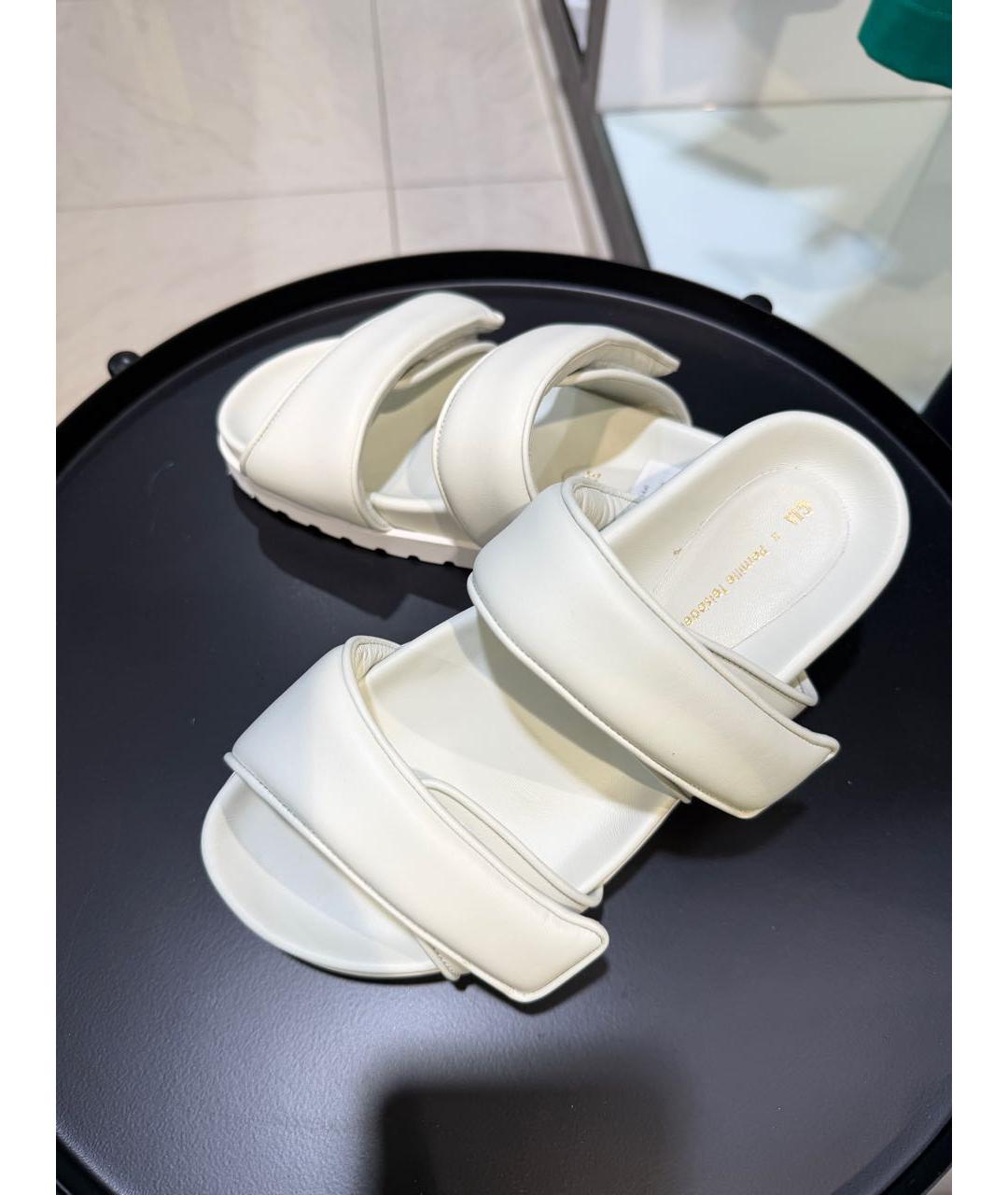 GIABORGHINI Серые кожаные шлепанцы, фото 4