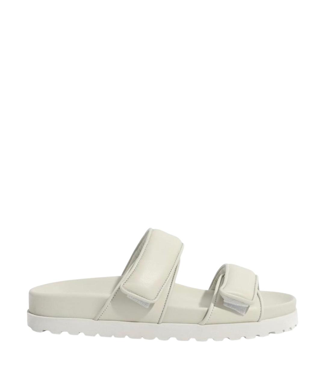 GIABORGHINI Серые кожаные шлепанцы, фото 1