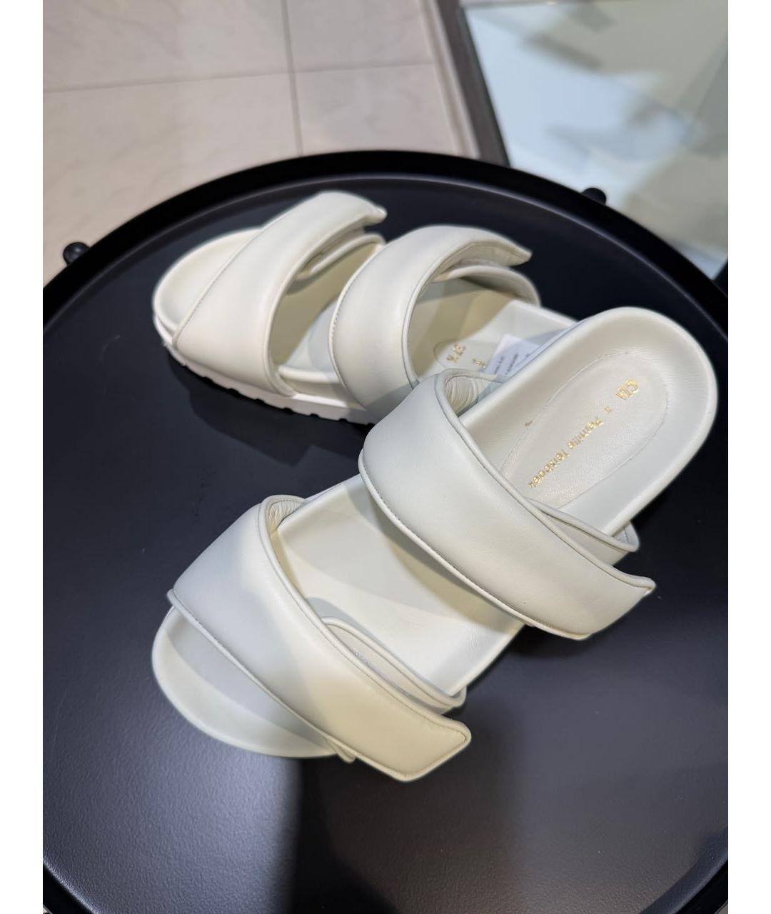 GIABORGHINI Серые кожаные шлепанцы, фото 7