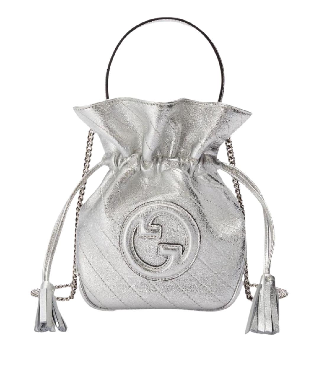 GUCCI Серебряная кожаная сумка через плечо, фото 1