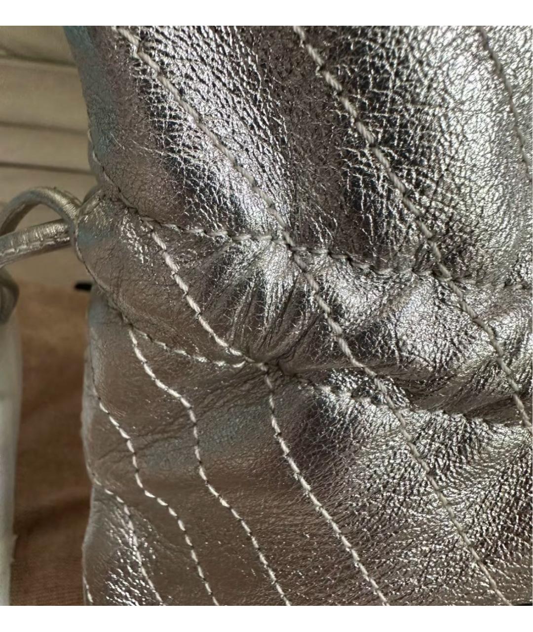 GUCCI Серебряная кожаная сумка через плечо, фото 4