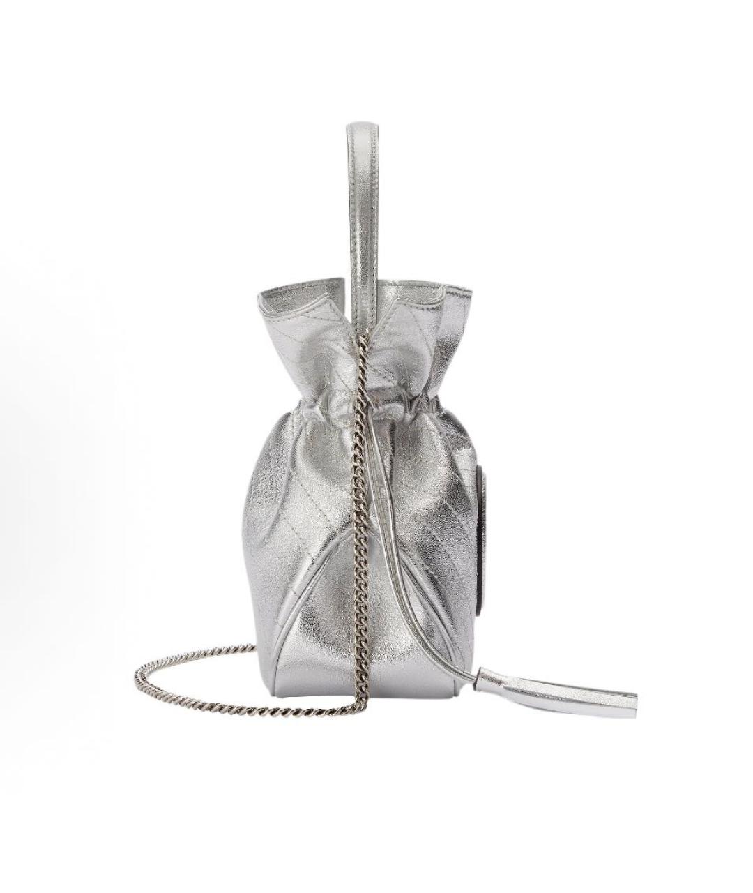 GUCCI Серебряная кожаная сумка через плечо, фото 5