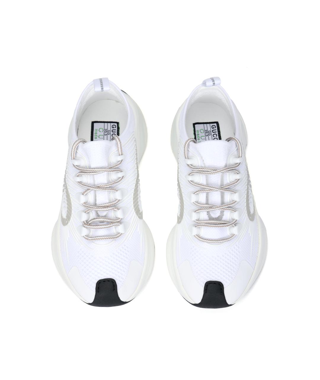 GUCCI Белые кожаные кроссовки, фото 3