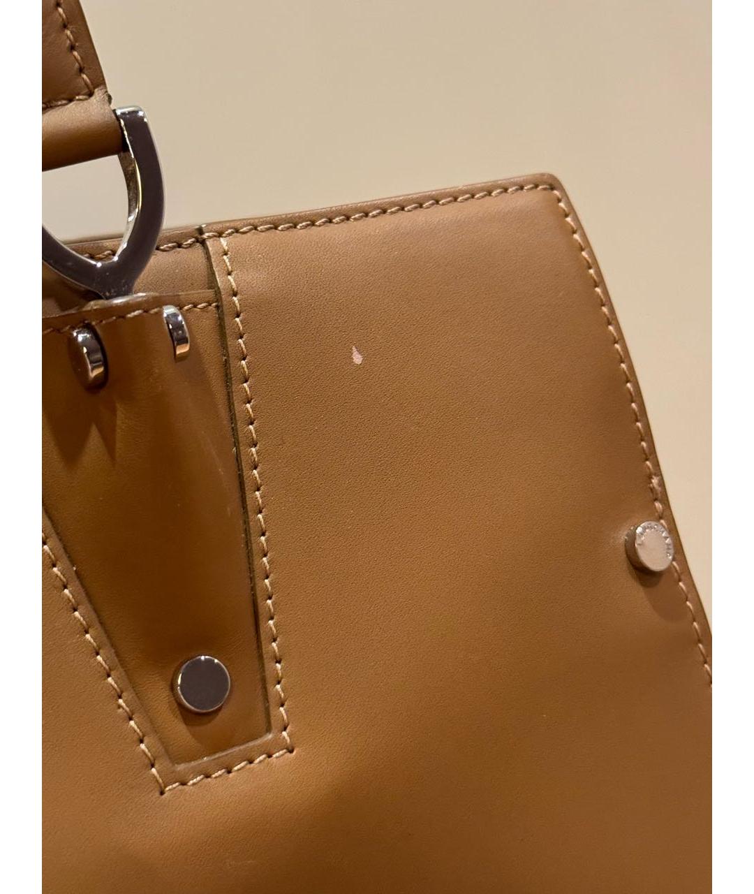 LONGCHAMP Коричневая кожаная сумка с короткими ручками, фото 4