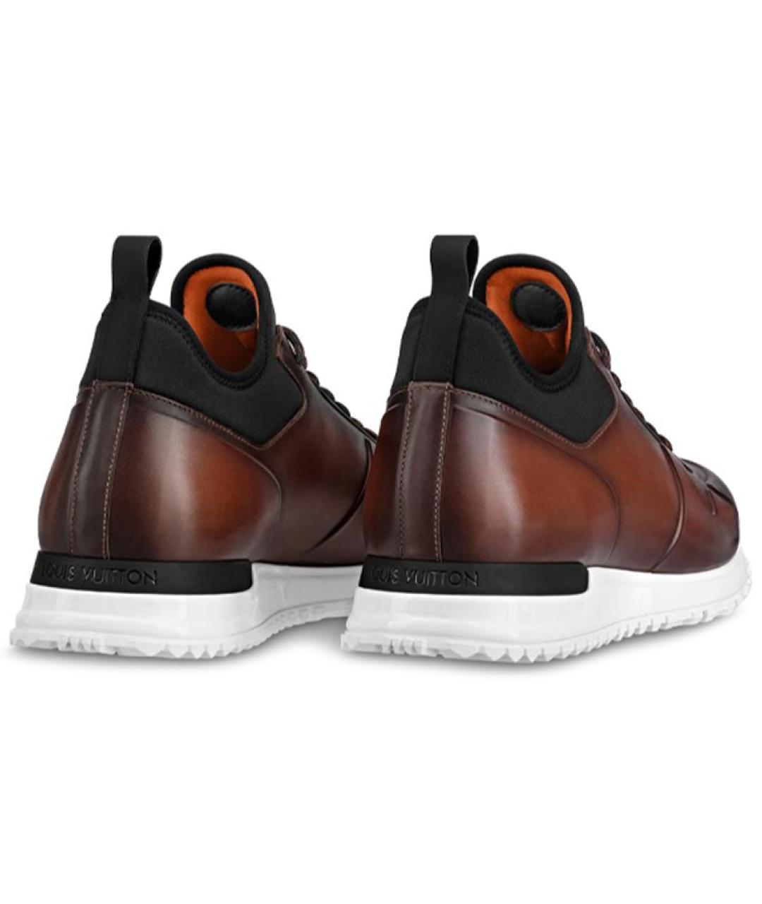LOUIS VUITTON Коричневые кожаные низкие кроссовки / кеды, фото 3