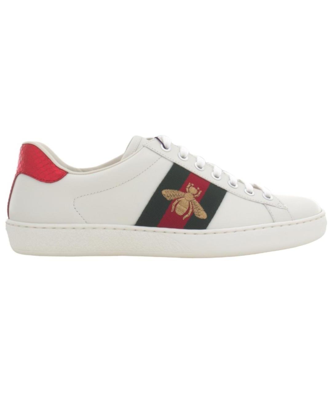 GUCCI Белые кожаные низкие кроссовки / кеды, фото 1