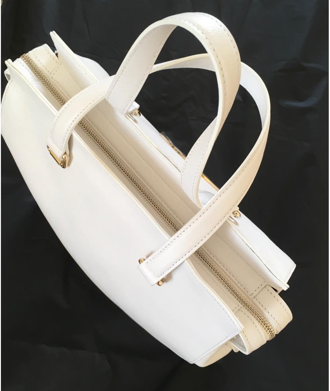 VERSACE Белая кожаная сумка тоут, фото 8