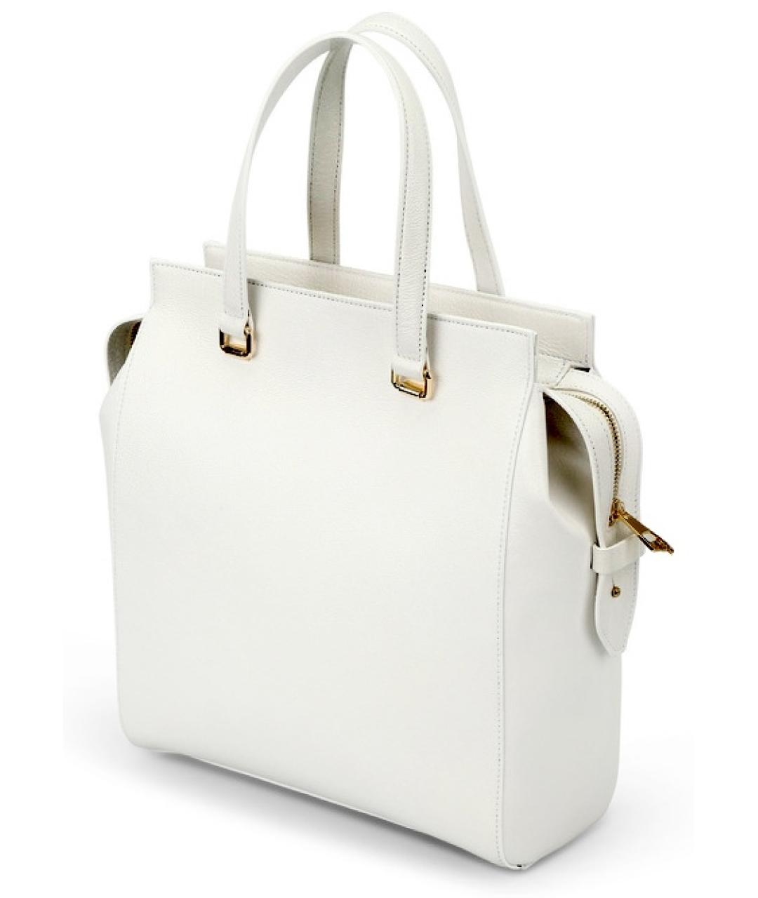 VERSACE Белая кожаная сумка тоут, фото 4