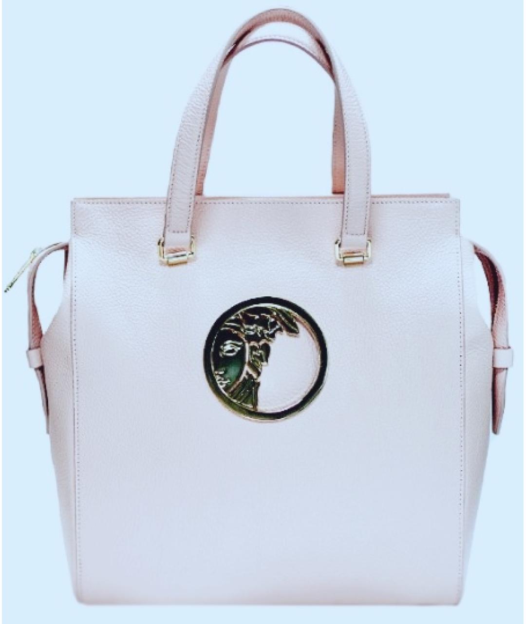 VERSACE Белая кожаная сумка тоут, фото 2