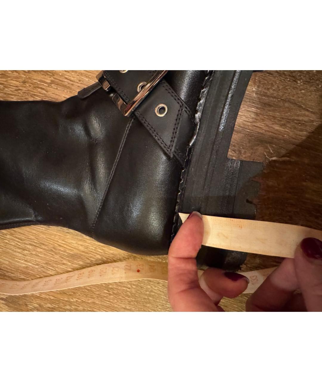 SERGIO ROSSI Черные кожаные ботфорты, фото 4