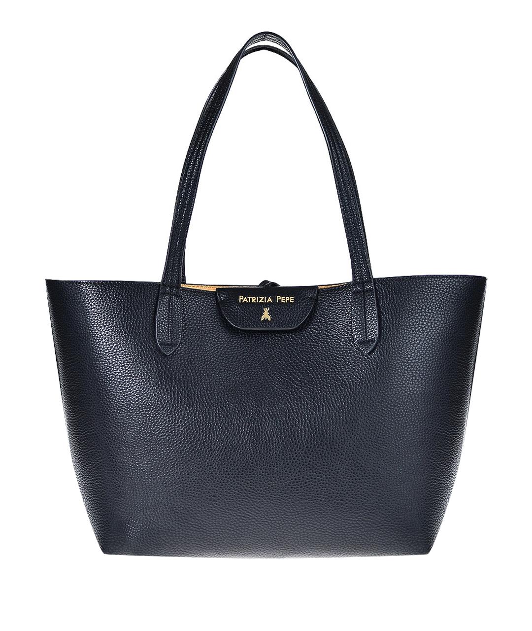 PATRIZIA PEPE Черная сумка тоут из искусственной кожи, фото 1