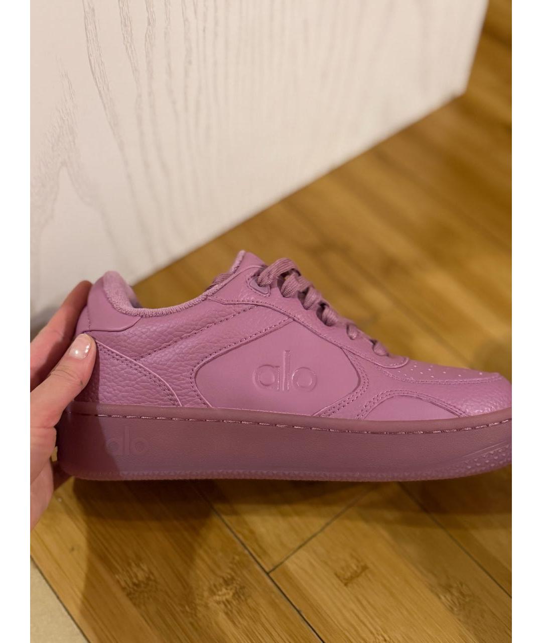 ALO YOGA Розовые кожаные кроссовки, фото 7