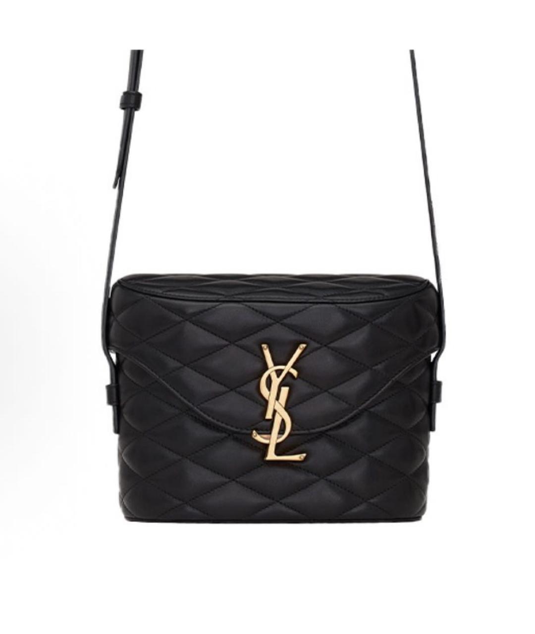 SAINT LAURENT Черная кожаная сумка через плечо, фото 5
