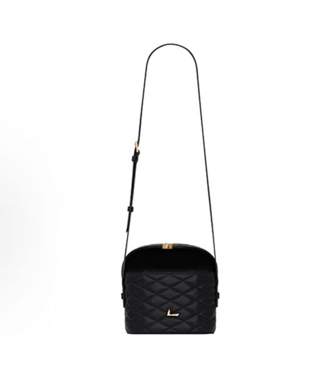 SAINT LAURENT Черная кожаная сумка через плечо, фото 8