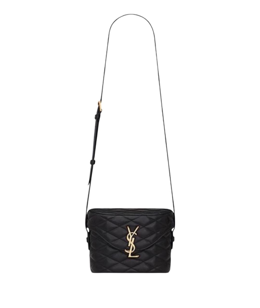 SAINT LAURENT Черная кожаная сумка через плечо, фото 1