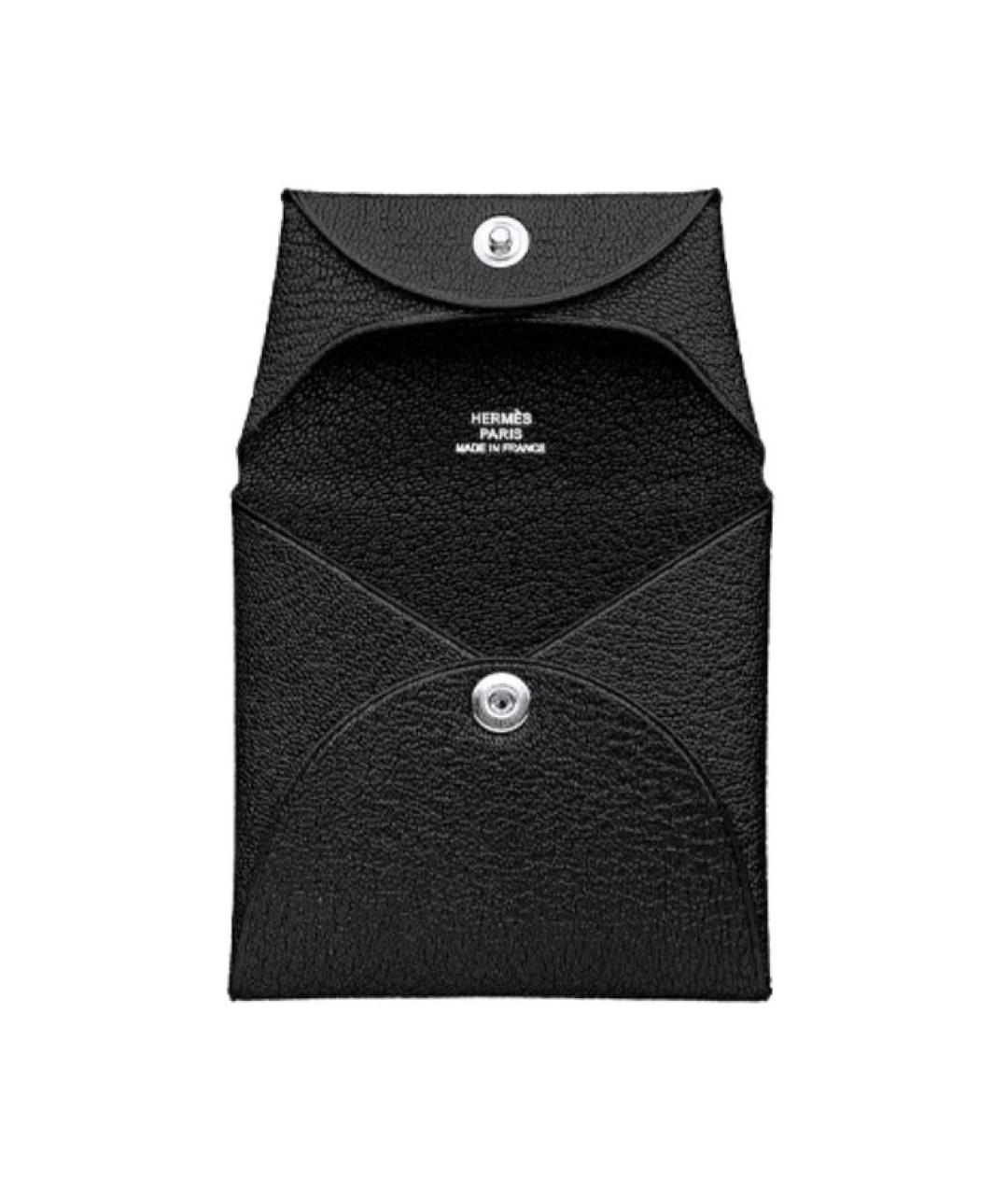 HERMES Черный кожаный кошелек, фото 2