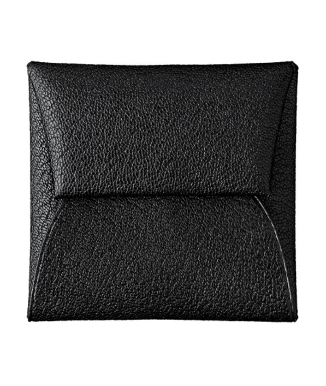 HERMES Черный кожаный кошелек, фото 1