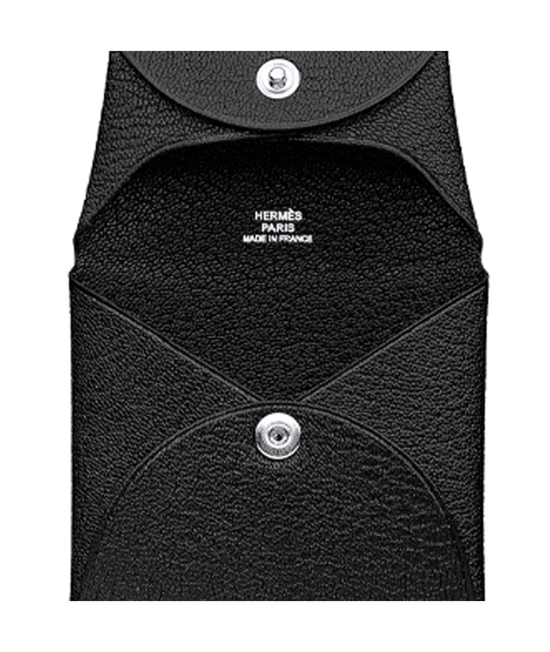 HERMES Черный кожаный кошелек, фото 3