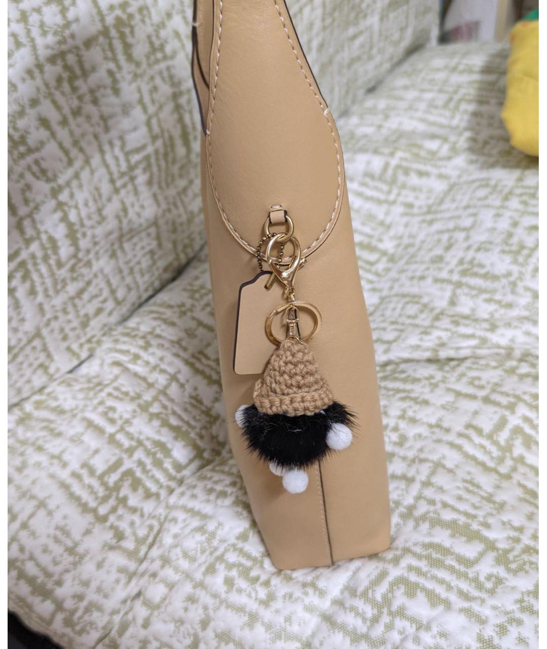 COACH Бежевая кожаная сумка тоут, фото 3