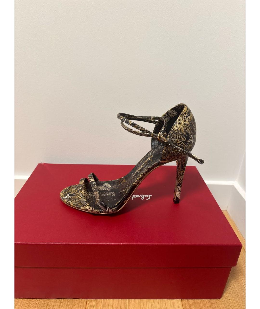 FERRAGAMO Мульти кожаные босоножки, фото 7