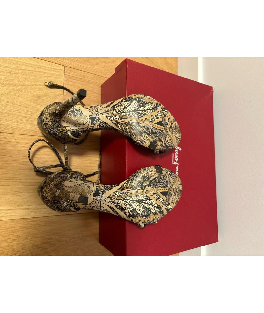 FERRAGAMO Мульти кожаные босоножки, фото 5