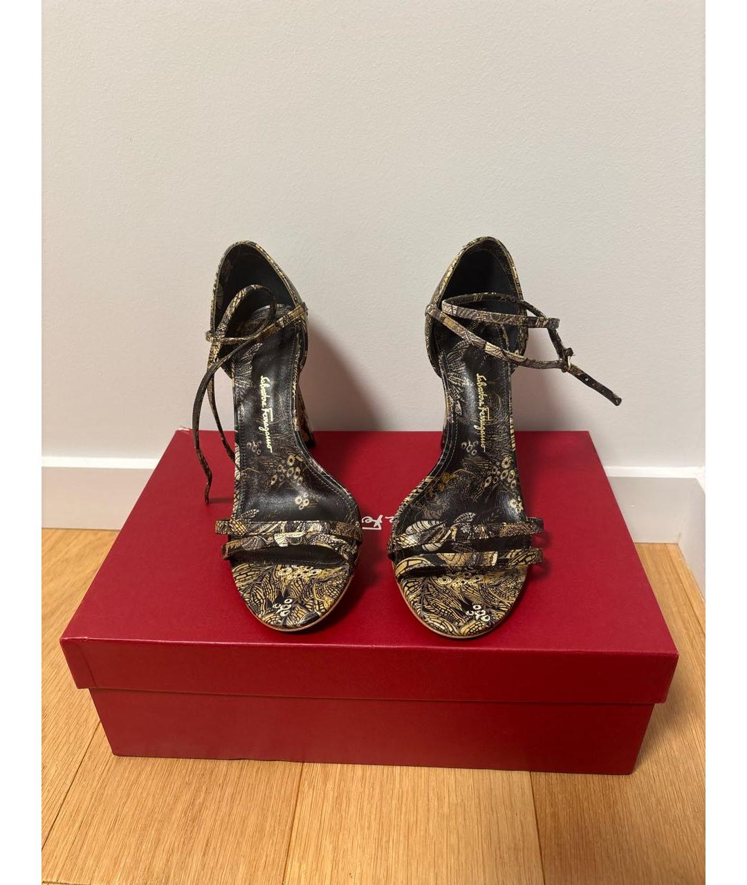 FERRAGAMO Мульти кожаные босоножки, фото 6