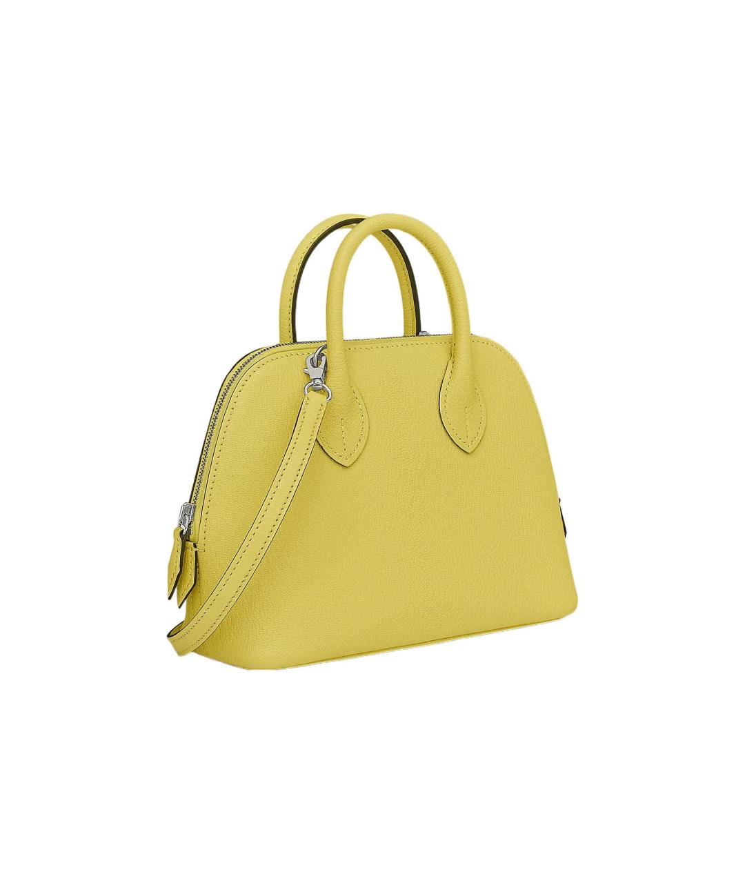 HERMES Желтая кожаная сумка через плечо, фото 3