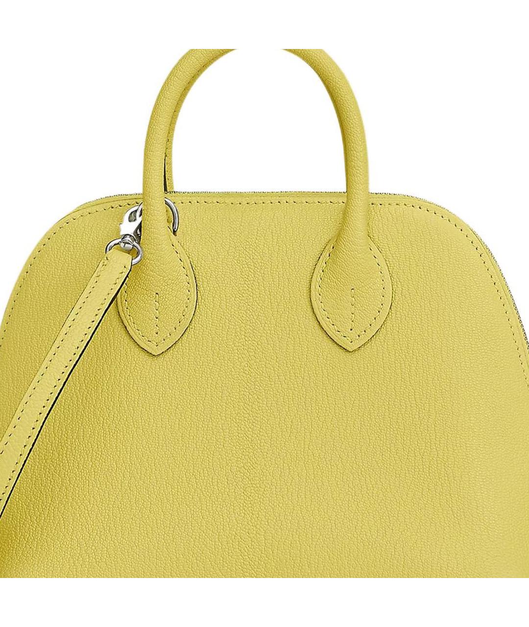 HERMES Желтая кожаная сумка через плечо, фото 5