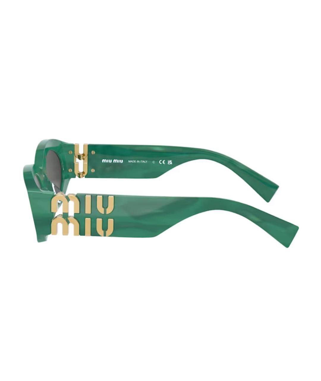 MIU MIU Зеленые пластиковые солнцезащитные очки, фото 3