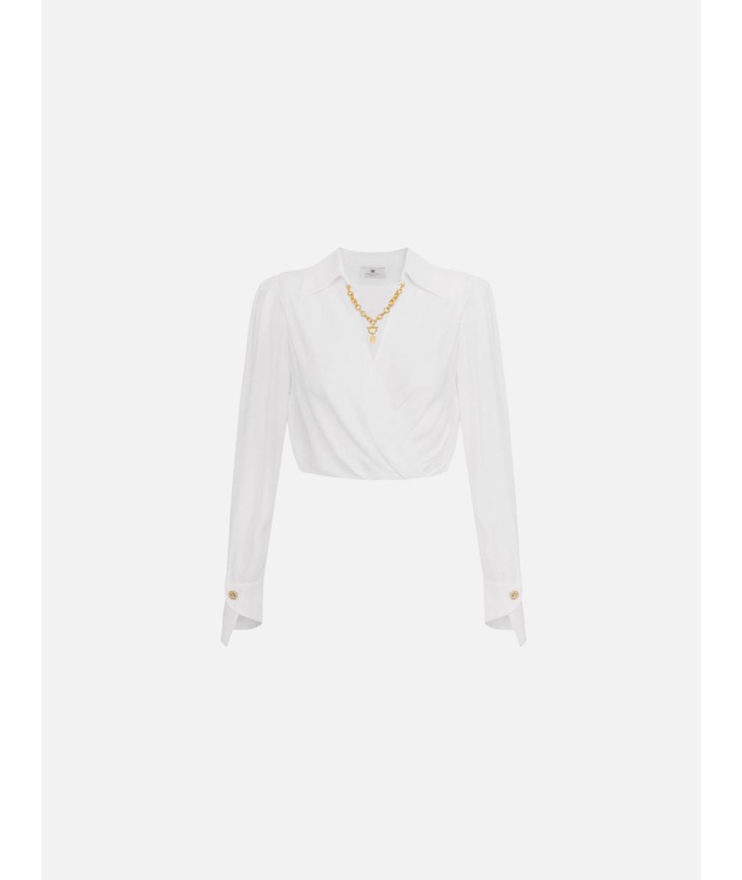 ELISABETTA FRANCHI Белая вискозная рубашка, фото 6