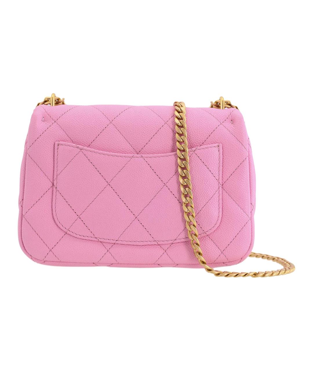 CHANEL Розовая кожаная сумка через плечо, фото 3