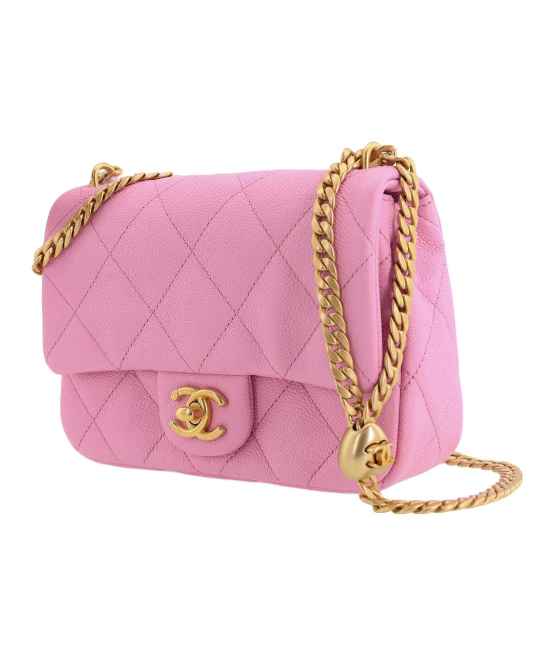 CHANEL Розовая кожаная сумка через плечо, фото 2