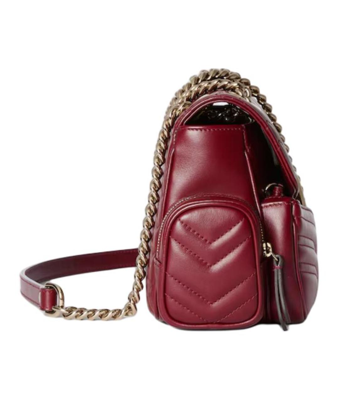 GUCCI Бордовая кожаная сумка через плечо, фото 3