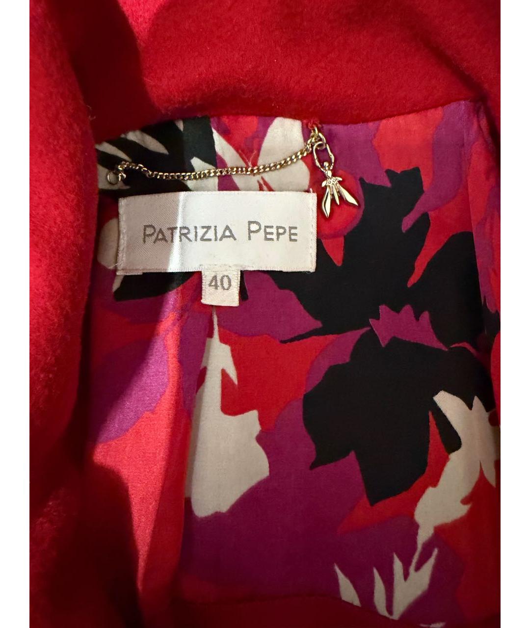 PATRIZIA PEPE Красное шерстяное пальто, фото 3